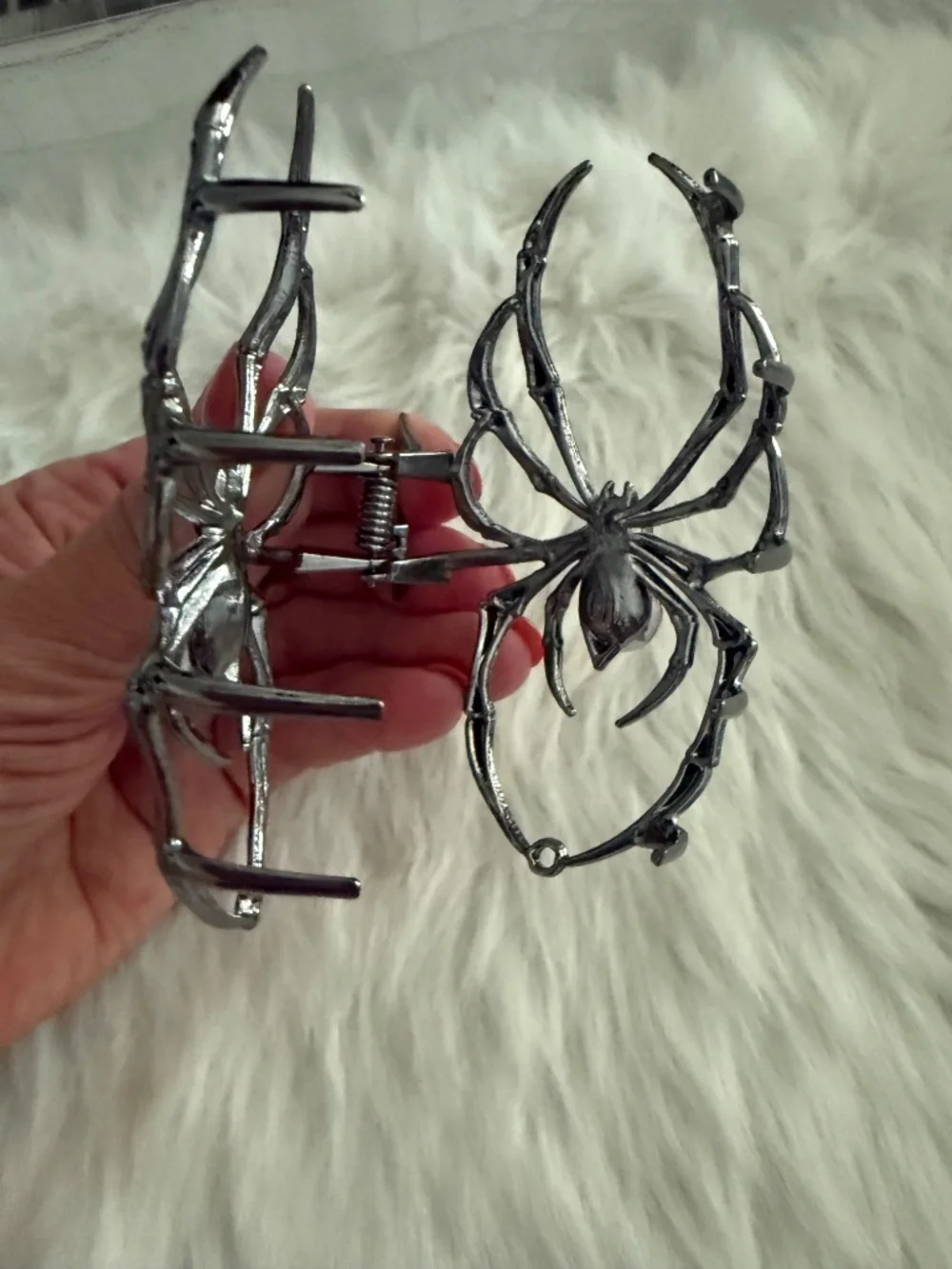 Nicole Miller Titanium Black Spider with Red Stone Hair Clip